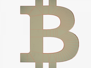 Bitcoin golden logo 3D Model