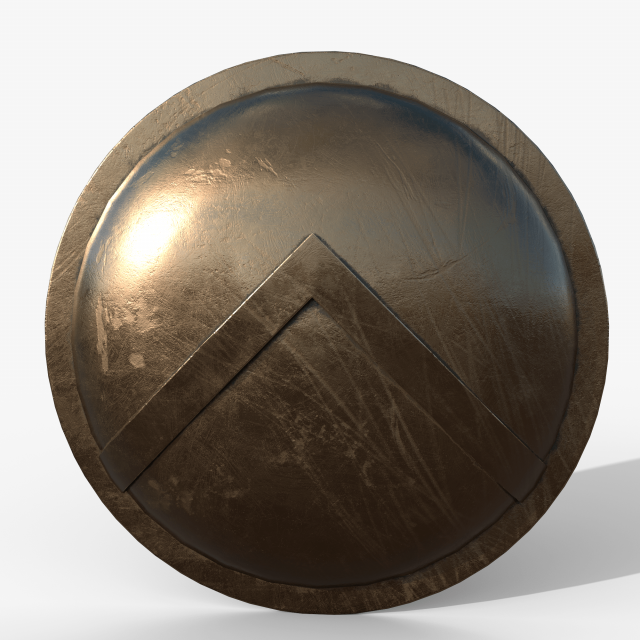 Spartan shield Model 3D .c4d .max .obj .3ds .fbx .stl .blend 