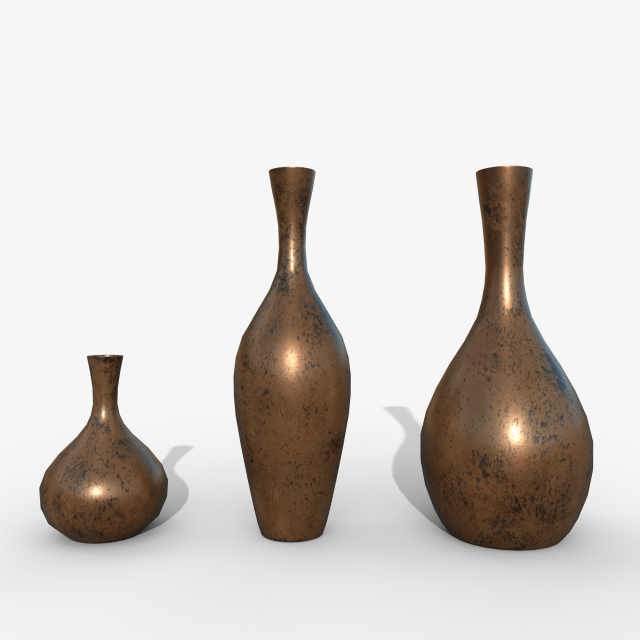 Vases asset Bronze Model 3D .c4d .max .obj .3ds .fbx .stl .blend 