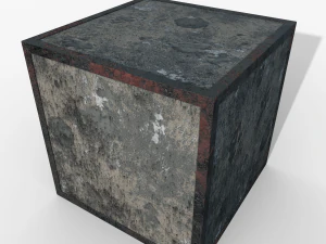 콘크리트 블록 1m 3D 모델