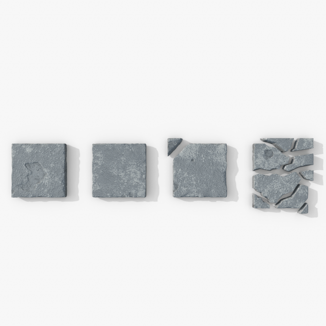 Cement tiles 3D Model .c4d .max .obj .3ds .fbx .stl .blend 