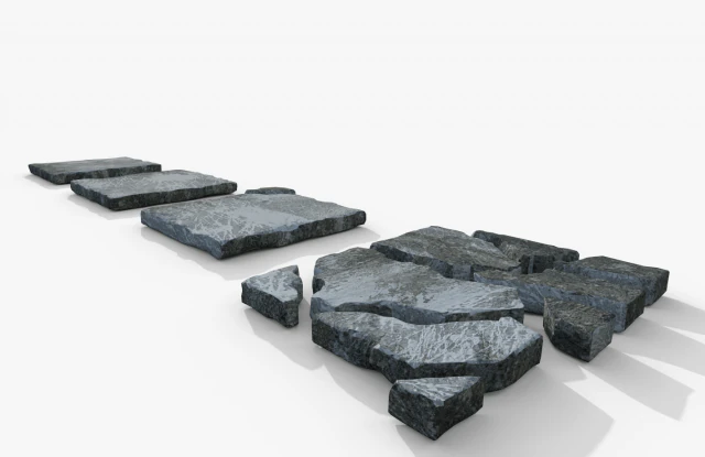 Telhas de cimento musgo pintura Modelo 3D .c4d .max .obj .3ds .fbx .stl .blend 