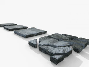 Telhas de cimento musgo pintura Modelo 3D