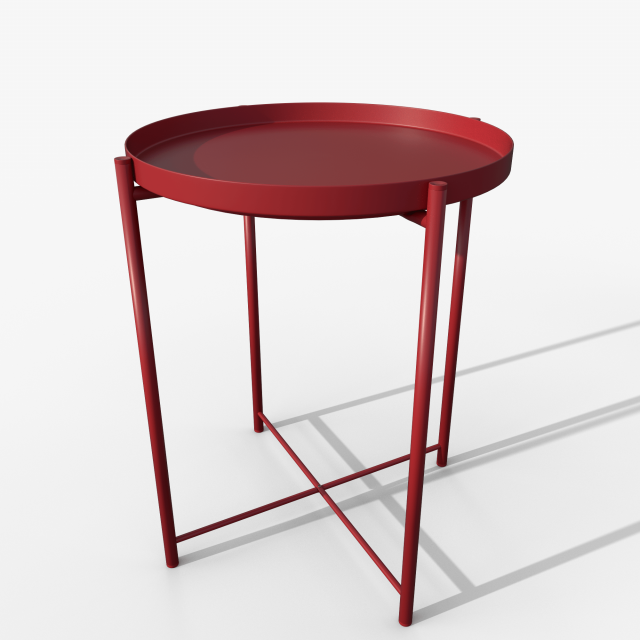 Gladom table red IKEA 3Dモデル .c4d .max .obj .3ds .fbx .stl .blend 