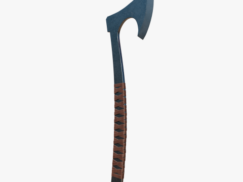 Steel axe with leather wrapping Modello 3D