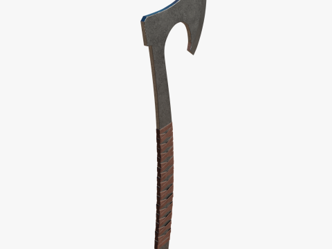 Steel axe with leather wrapping Modello 3D