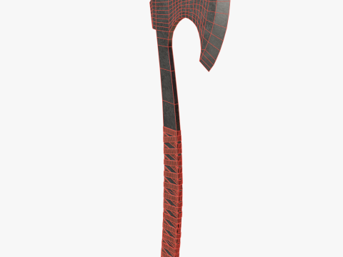 Steel axe with leather wrapping Modello 3D