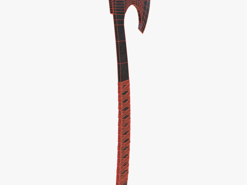 Steel axe with leather wrapping Modello 3D