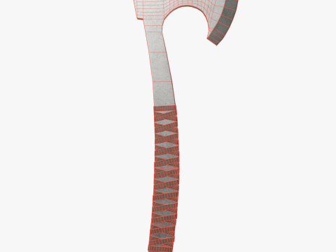 Steel axe with leather wrapping Modello 3D