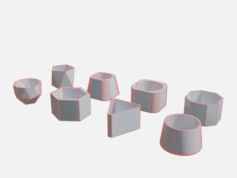 Cement Marble White pot 3D Model