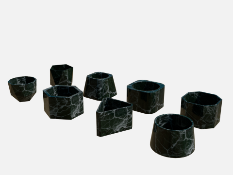 Cement Marble pot 3D Модель