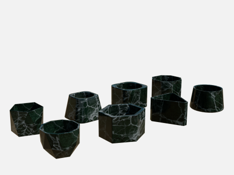 Cement Marble pot 3D Модель