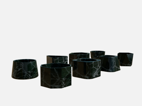 Cement Marble pot 3D Модель