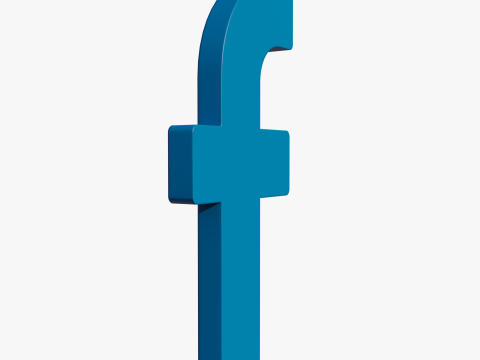 Facebook symbol 3D Модель