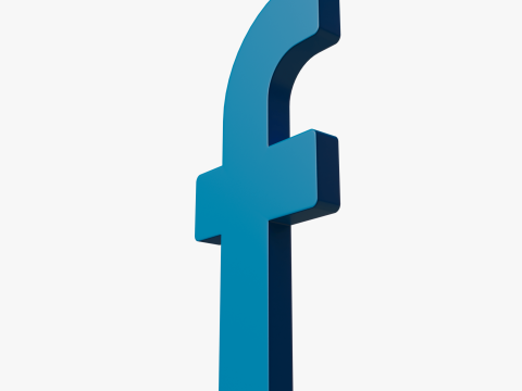 Facebook symbol 3D Модель