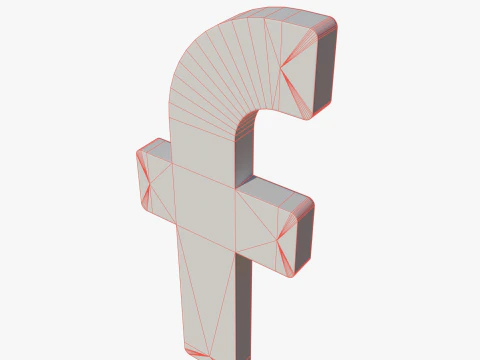 Facebook symbol 3D Model