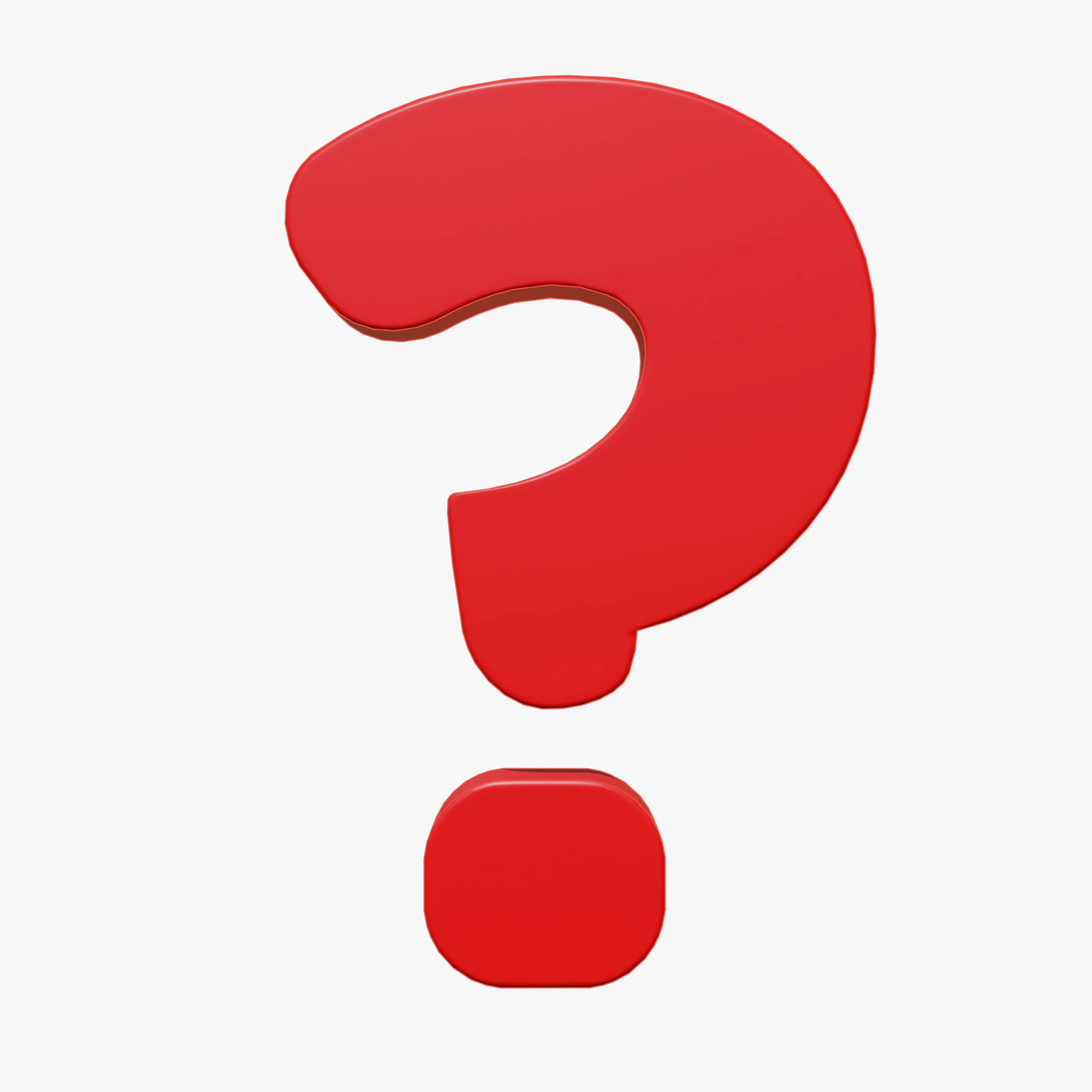 Question symbol Red 3D Model .c4d .max .obj .3ds .fbx .stl .blend 