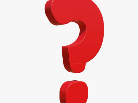 Question symbol Red 3D Model