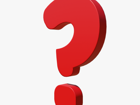 Question symbol Red Modelo 3D