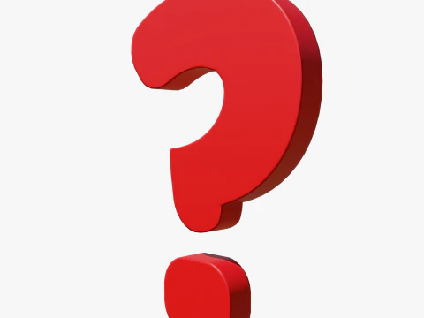 Question symbol Red 3D Model