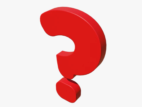 Question symbol Red 3D Model