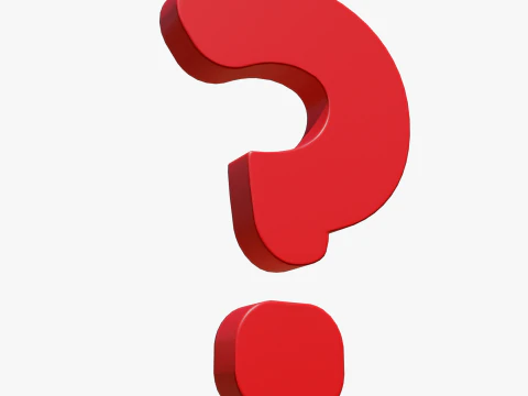 Question symbol Red 3D Model