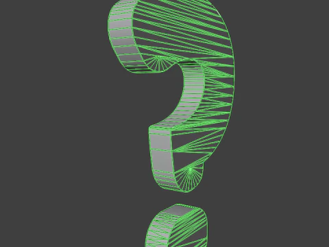 Question symbol Red 3D Model