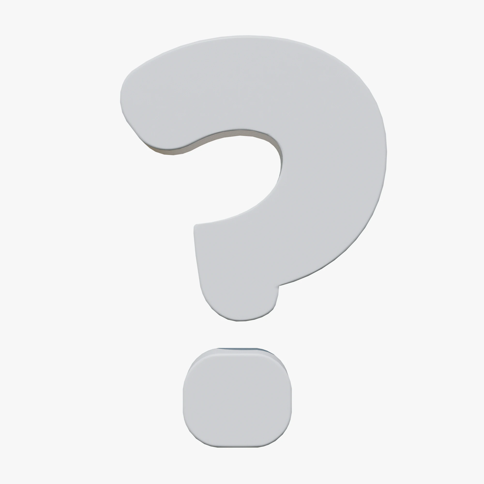Question symbol White 3D Model .c4d .max .obj .3ds .fbx .stl .blend