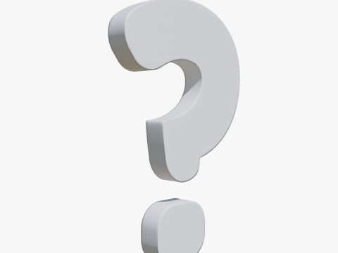 Question symbol White Model 3D