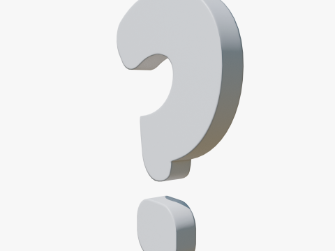 Question symbol White Model 3D