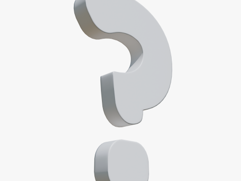 Question symbol White Model 3D