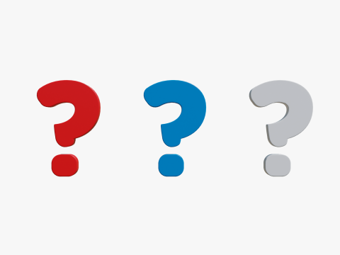 Questions 3 different colors Blue Red White 3D Model