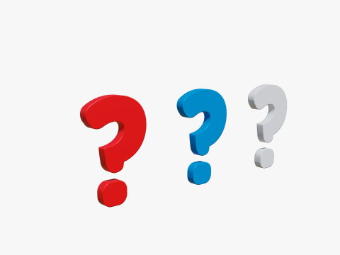 Questions 3 different colors Blue Red White Modèle 3D