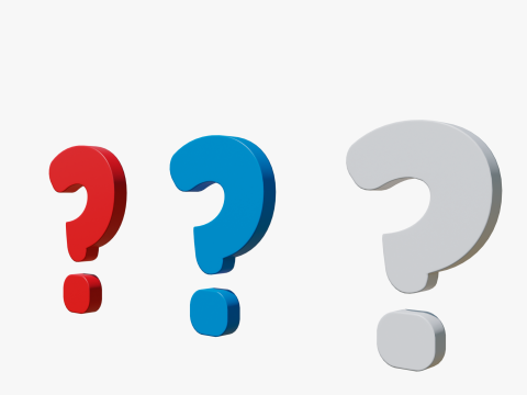 Questions 3 different colors Blue Red White Modèle 3D