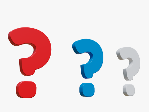 Questions 3 different colors Blue Red White Modèle 3D