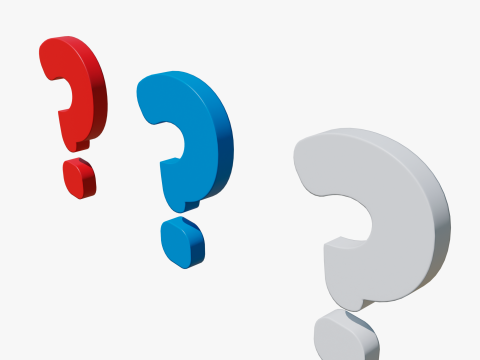 Questions 3 different colors Blue Red White Modèle 3D