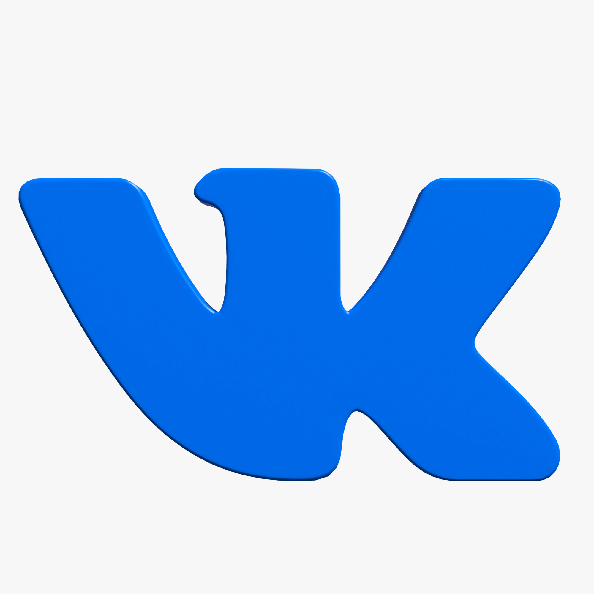 VK VKontakte logo 3D Model .c4d .max .obj .3ds .fbx .stl .blend 