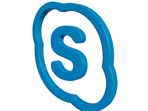 Skype logo 3D Model