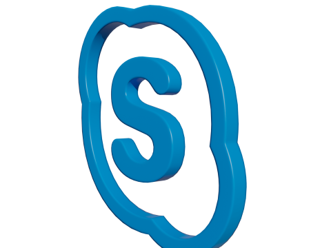 Skype logo 3D Model