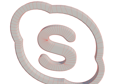 Skype logo 3D Model