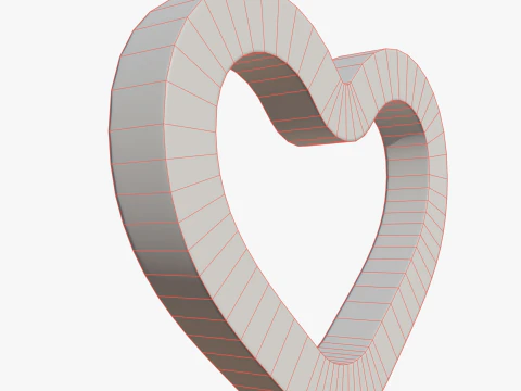 Love heart symbol 3D Model