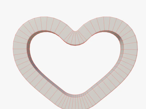 Love heart symbol 3D Model