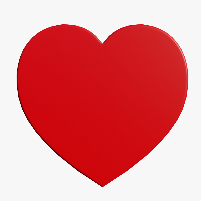 Love heart symbol 2 3D Model .c4d .max .obj .3ds .fbx .stl .blend