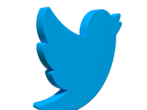 Twitter bird symbol 3D-Modell