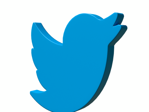 Twitter bird symbol 3D-Modell