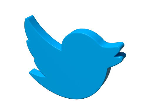 Twitter bird symbol 3D-Modell