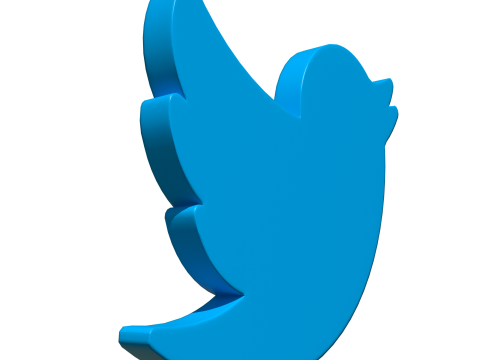 Twitter bird symbol 3D-Modell