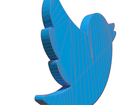 Twitter bird symbol 3D-Modell