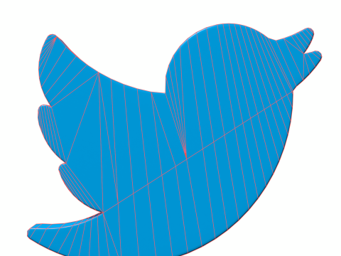 Twitter bird symbol 3D-Modell