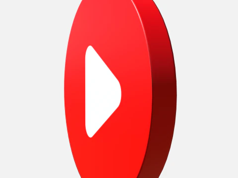 Lingkaran logo Youtube Model 3D